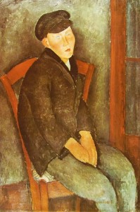 Ragazzo seduto con berretto, cm. 100 x 65, Proprietà privata, Parigi.
